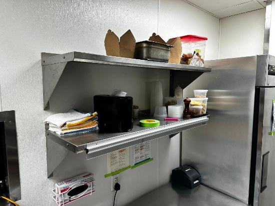 Lot of 2 John Boos Stainless Steel Wall-Mount Shelves 48in x 16in