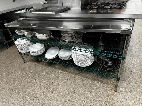 Eagle Stainless Steel Prep Table w/ 2 Lower Shelves, 72in x 32in x 14in D