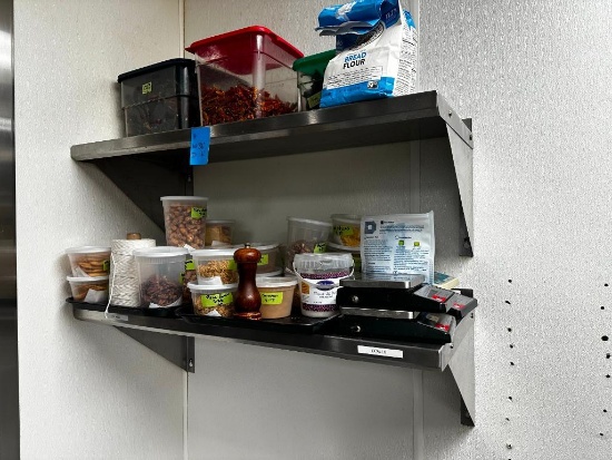 Lot of 2 John Boos Stainless Steel Wall-Mount Shelves 36in x 16in