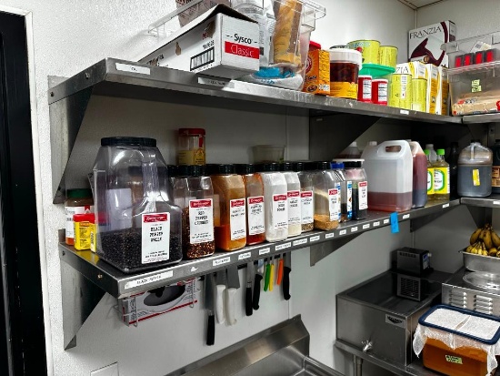 Lot of 2 John Boos Stainless Steel Wall-Mount Shelves 84in x 16in