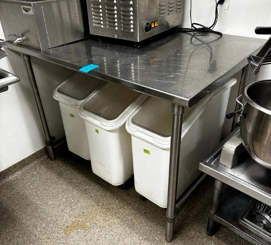 Stainless Steel Prep Table w/ Lower Shelf, 48in x 36in x 36in