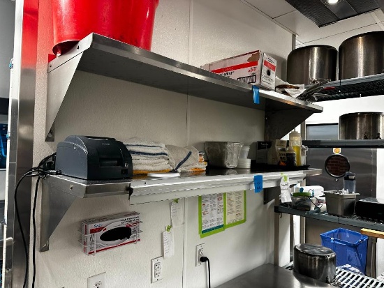 Lot of 2 John Boos Stainless Steel Wall-Mount Shelves, 60in x 16in