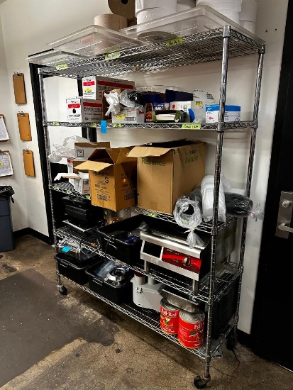 Mobile Restaurant Shelving Unit, NSF 76in x 59in x 18in