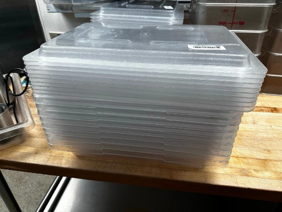 (10) Cambro Food Pans or Containers w/ Lids - 12in x 18in x 3-1/2in - 1.75 Gallon
