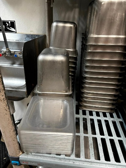 (42 Count) 1/6 Size Steam Pans, 6in Deep, 16 Lids