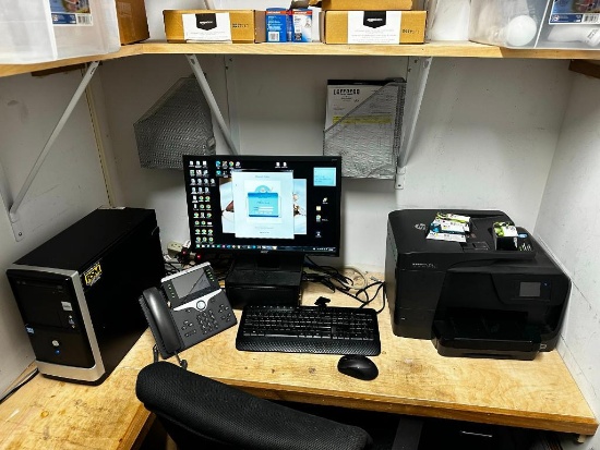 Nobilis Computer, Batter Backup, HP Laser Printer, Keyboard, Mouse, CPU