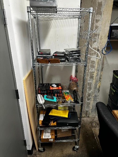Mobile NSF Shelving Rack, Approx. 74in x 18in x 18in, Contents Not Included