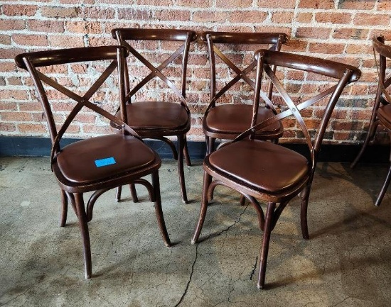 Lot of 4 High-Quality Restaurant Chairs w/ Padded Seats