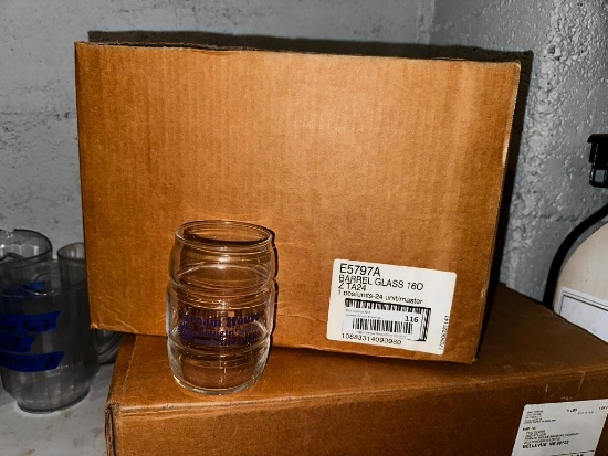 New Case of 24 Count 16oz Barrel Glasses, Farnam House Bringin' The Funk