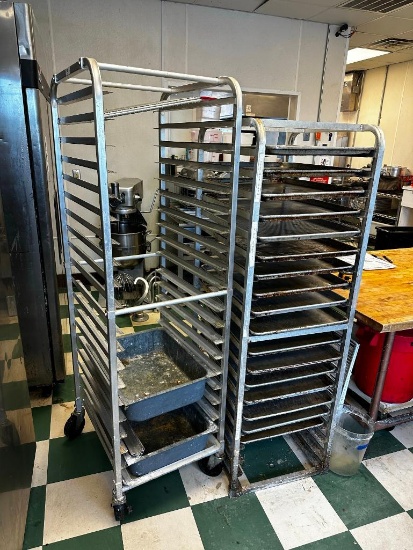 Aluminum Sheet Pan Racks, 1 Stationary, 1 Mobile, 20 Pan Capacity, 15 Sheet Pans