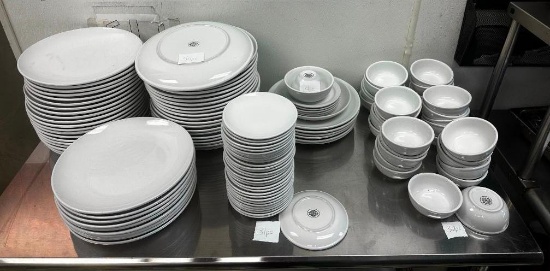 Restaurant China, World Porcelana - 113 Pieces, Round Plates, Oval Platters, Bowls, Saucers
