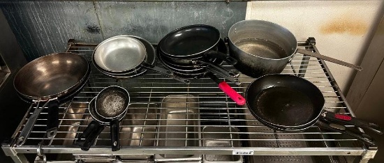 Group of Skillets, FryPans, Sauce Pots and More
