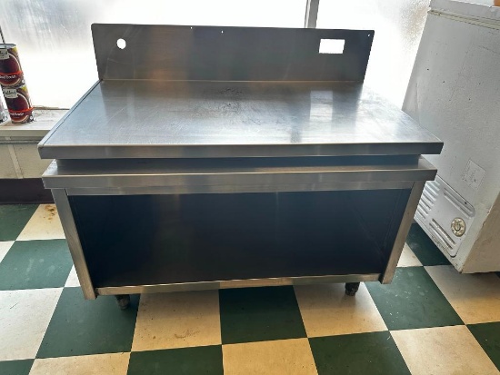 Stainless Steel Enclosed Prep Table Cabinet, 43in x 24in x 28in H