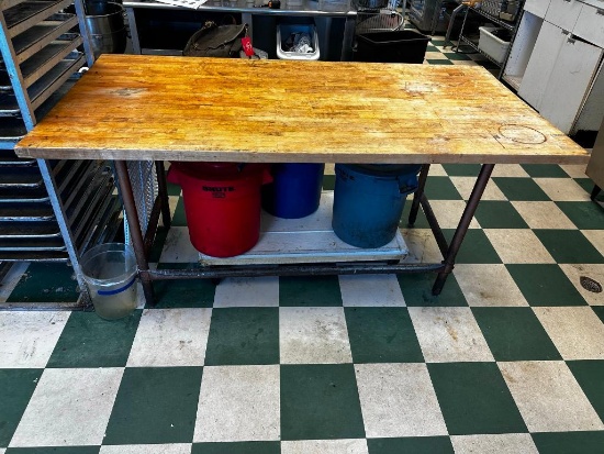 Butcher Block Top Prep Table 72in x 36in x 35in H
