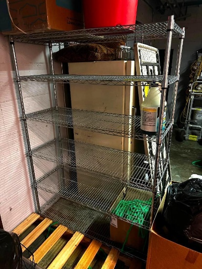 Chrome NSF Restaurant Shelving Unit, 72in x 48in x 18in