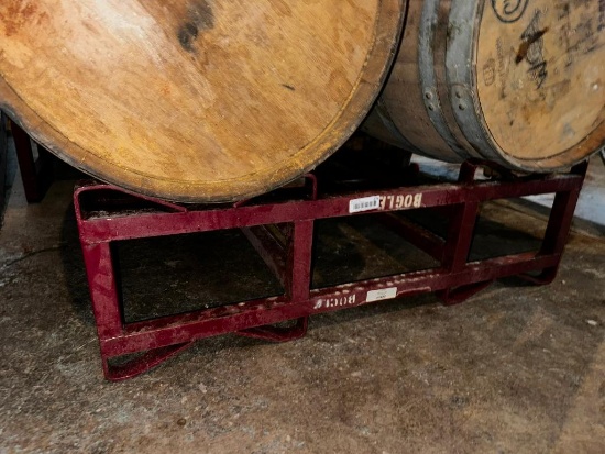Steel Barrel Rack for 2 Wood Whiskey or Wine Barrels