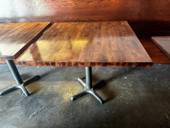 Solid Wood Restaurant Table on Single Pedestal Base, 36in x 36in
