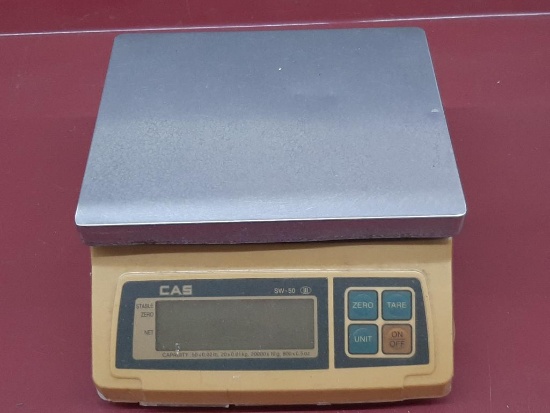 CAS - SW-50 - 50lb Digital Scale, No Cord, Can Run Off Batteries