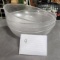 Lot of 4 New Cambro 16in Salad or Serving Pebbled Clear Bowls No. PSB16