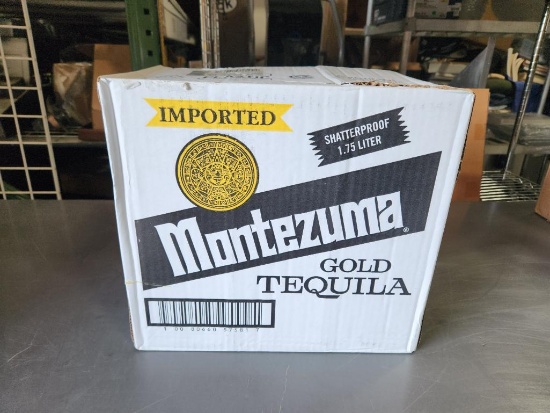 Full Case, 6 Bottles, 1.75 Liter Montezuma Gold Tequila, Shatterproof Bottles