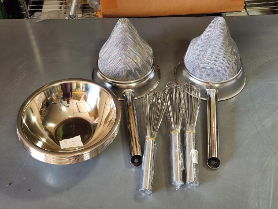 New Strainers, Stainless Steel Bowls and Whisks