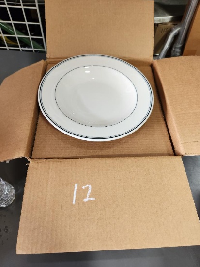 Case of 12 - Tuxton 11in Pasta Bowls w/ Black Band - No. 3801557