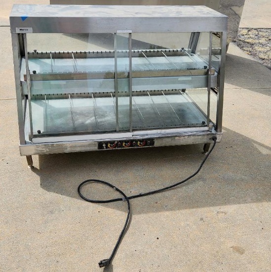 Merco 48in Heated Display Grab 'n Go Merchandiser, 220v, Working Condition Unknown'