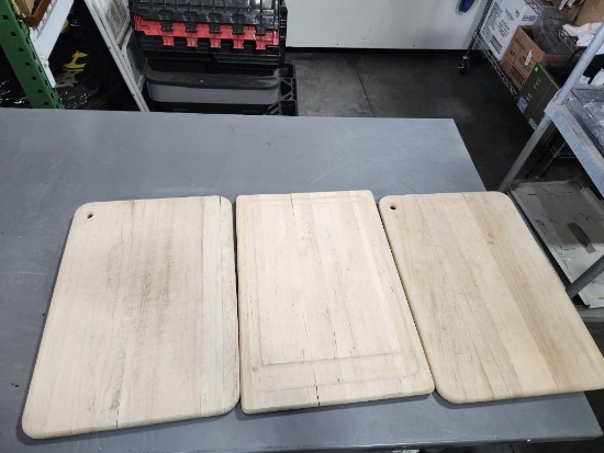 Lot of 3 Wood Cutting Boards