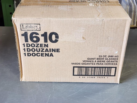 New Case; Libbey 1610, 23oz Giant Beer Glasses, Box of 12