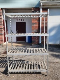 Aluminum NSF Restaurant Shelving Unit or Keg Rack, 76in x 48in x 24in w/ 4-Shelves