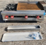 New Therma-Tek Natural Gas 36in / 24in Flat Top Griddle, 2 Burner Countertop Range