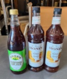 3 Sealed Bottles, 1 Liter Roses Lime Juice, 2 Monin Honey Syrup ea. 1 Liter