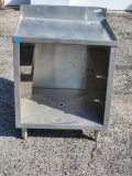 New Stainless Steel Glass Rack Cabinet w/Drain, 24in x 21in x 30in - Scratch and Dent