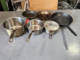 Six Pots and Pans, Skillets, Sauce Pans