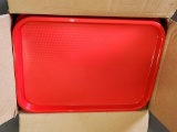 New Case of 12, Pinch 12in x 16in Fast Food Trays, Red, Cafeteria Trays, TRY-1216RD