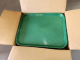 New Case of 12, Thunder Group 10-1/2in x 13-5/8in Fast Food Cafeteria Trays, Green