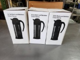 3 New 24oz Black & Stainless Steel Cream Servers, New in Box