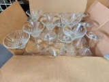 15 Martini Glasses, Etched Cordials