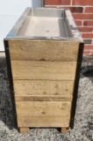 Wooded Display Ice Bath Drink Merchandiser Stand w/ Stainless Steel Top Trough 36in x 18in x 35in H