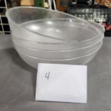 Lot of 4 New Cambro 16in Salad or Serving Pebbled Clear Bowls No. PSB16