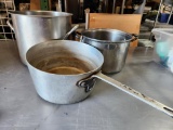 2 Stock Pots, 1 Sauce Pot, No Lids, (1 12qt SS Tramontina Stock Pot)