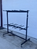 Mobile Folding Chair Rack, Stores Chairs on Both Sides, Top & Bottom