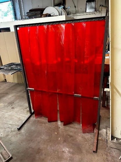 Welding Curtain on Steel Frame, 59in W x 73in H