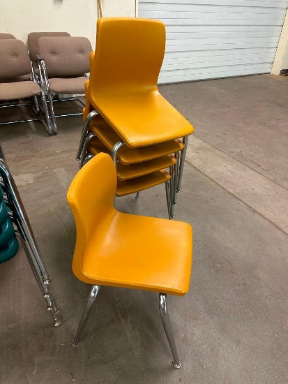Lot of 5 Molded Plastic Stacking Childrens School Chairs