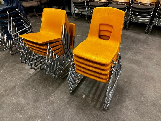 Lot of 11 Molded Plastic Stacking School Chairs