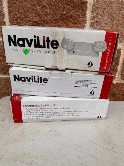 Lot of 3 New NaviLite N1WH Emergency Light