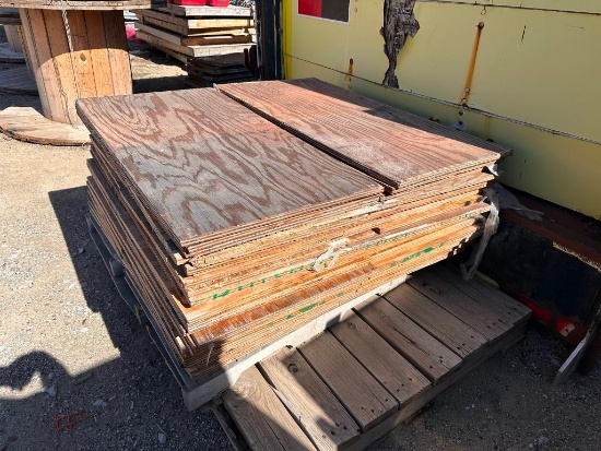 Pallet of 24in x 48in Plywood Sheets (Possibly for Shelving Decks)