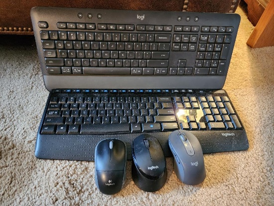 Group of Logitech Assorted Wireless Keyboard & Mouse Set