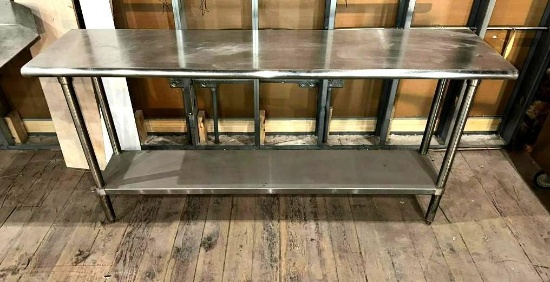 Stainless Steel NSF Prep Table w/ Lower Shelf, 72in x 18in x 36in