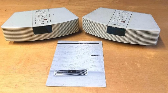 (2) BOSE Wave Radio Systems, No Power Cords, Models: AWR1-1W